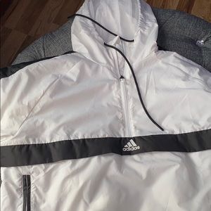 White/black adidas windbreaker